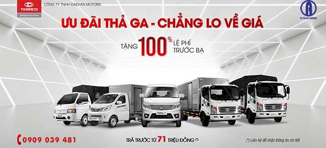 ƯU ĐÃI THẢ GA, CHẲNG LO VỀ GIÁ KHI SỞ HỮU CÁC DÒNG XE TERACO TRONG THÁNG 6